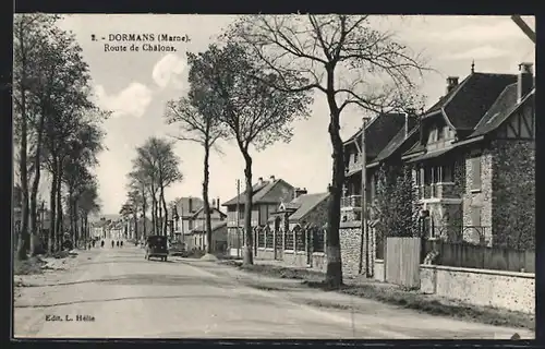 AK Dormans, Route de Chalons, Strassenpartie
