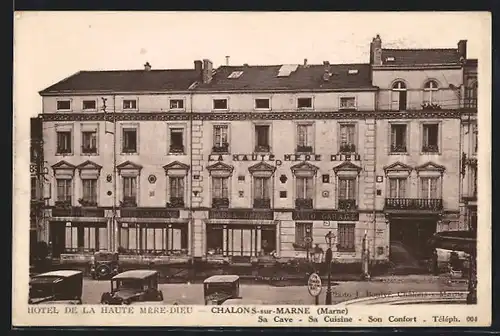 AK Chalons-sur-Marne, Hôtel de la Haute Mère-Dieu, Ortspartie mit Hotel