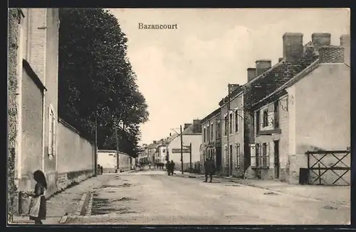 AK Bazancourt, Strassenpartie aus der Ortschaft