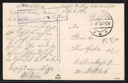 AK Lavannes, Kirche mit Kaiser Wilhelm Gedenkstein