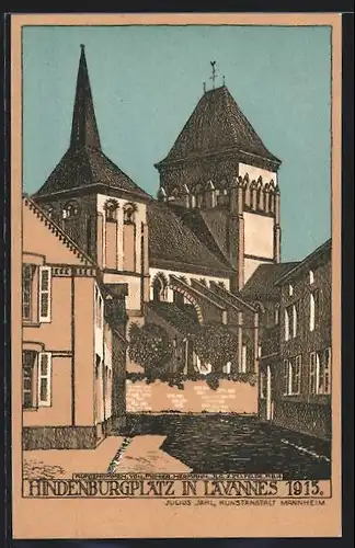 Künstler-AK Lavannes, Hindenburgplatz