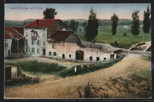 AK Erlen, Die zerstörte Seille-Brücke