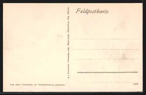 AK Gelshofen, Westlicher Kriegsschauplatz, Strassenpartie mit Sicht auf die Kirche