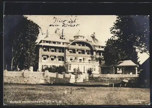 AK Höchenschwand, Hotel Kurhaus Höchenschwand, Gartenansicht