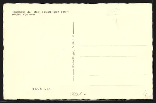 AK Hannover, Heideheim der Städt. gewerblichen Berufsschulen Hannover
