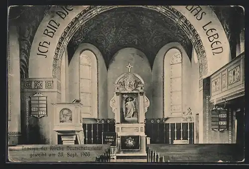 AK Deutscheinsiedel, Inneres der Kirche, geweiht am 25. Sept. 1905