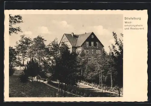 AK Stiefelburg b. Nauendorf, Walderholungsheim und Restaurant Stiefelburg