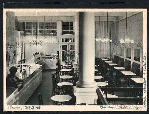 AK Bremen, Konditorei Knigge, Innenansicht