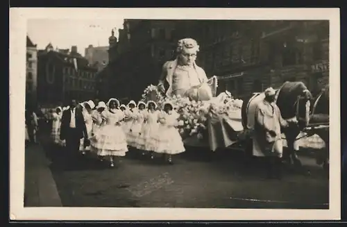 AK Wien, X. Deutsches Sängerbundesfest 1928, Festzug Schubertwagen