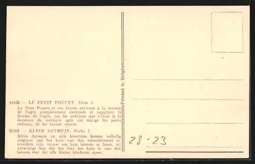 Künstler-AK Der kleine Däumling spricht zu einer alten Frau