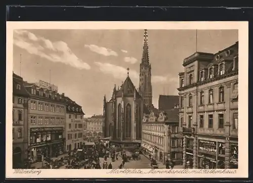 AK Würzburg, Marktplatz, Marienkapelle, Falkenhaus