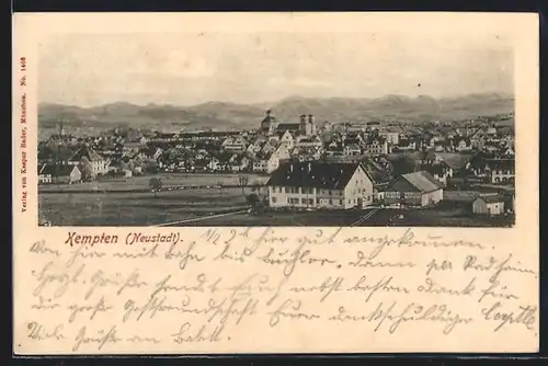 AK Kempten, Blick zur Neustadt, Totalansicht