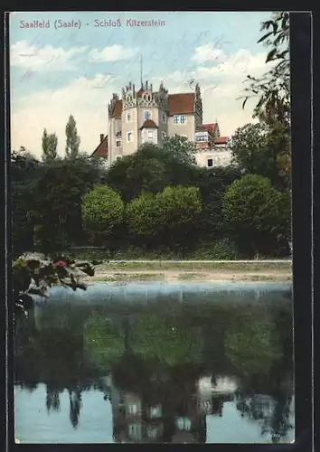 AK Saalfeld, Blick zum Schloss Kitzerstein