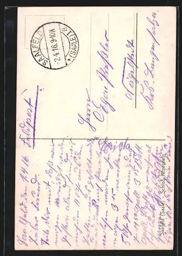 AK Saalfeld, Blick zum Schloss Kitzerstein