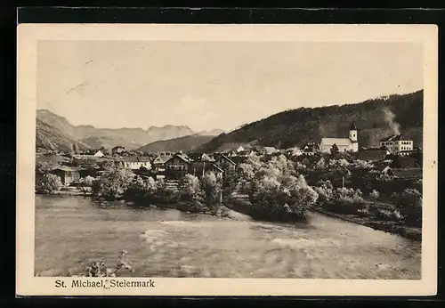 AK St. Michael, Totalansicht vom Fluss gesehen