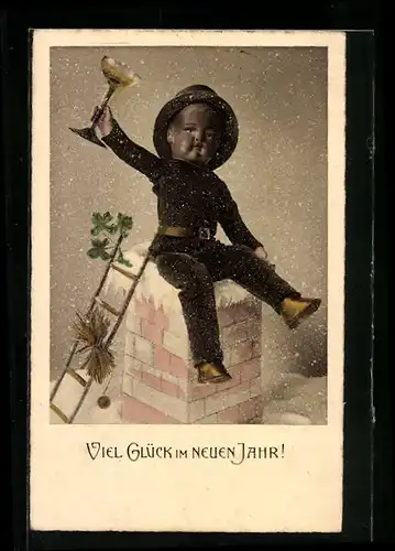 AK Schornsteinfeger auf einem Dach