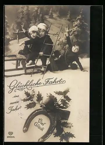 AK Schornsteinfeger mit Hufeisen