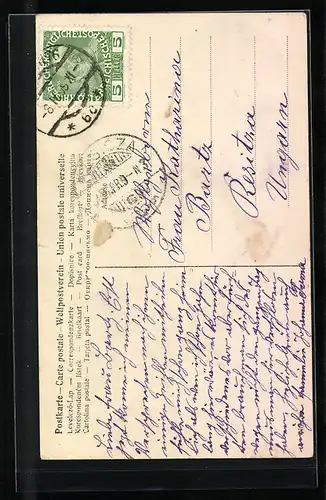 AK Mädchen mit Osterhasen