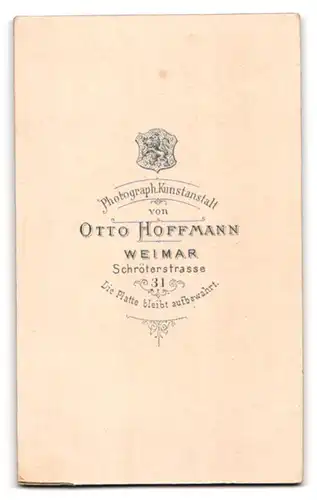 Fotografie Otto Hoffmann, Weimar, Schröterstr. 31, Junge Dame im modischen Kleid