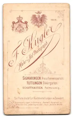 Fotografie F. Kugler, Sigmaringen, Krauchenwieserstr., Junge Dame in weisser Kleidung