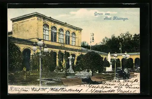 AK Bad Kissingen, Ortspartie mit amtlichen Gebäude