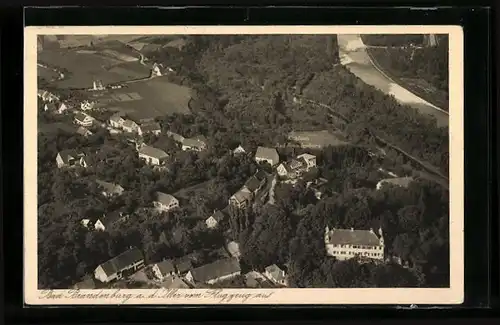 AK Bad Brandenburg, Ortsansicht mit Kurhaus vom Flugzeug aus