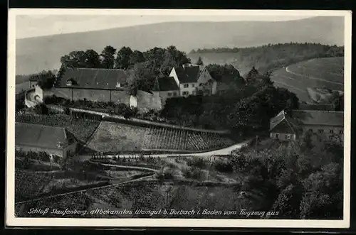 AK Schloss Staufenberg b. Durbach, Ortsansicht vom Flugzeug aus