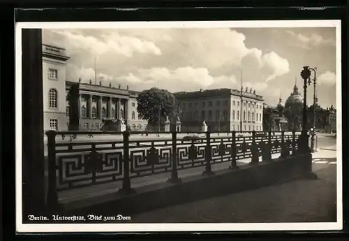AK Berlin, Universität, Blick zum Dom