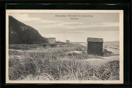 AK Howacht, Hütten am Badestrand