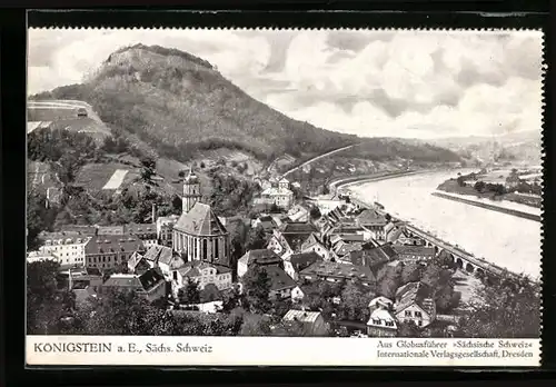 AK Königstein a. E. /Sächs. Schweiz, Ortsansicht bei Tag