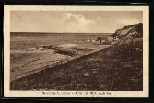 AK Neu-Stein bei Laboe, Ufer mit Seeblick