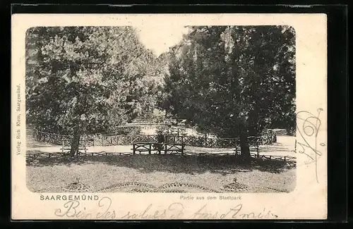 AK Saargemünd, Partie aus dem Stadtpark