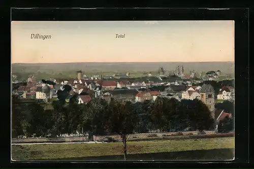 AK Villingen, Totalansicht mit Fernblick