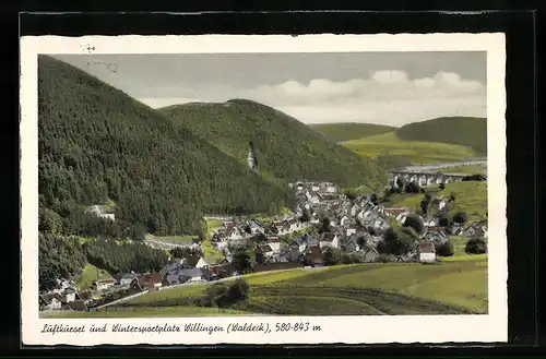 AK Willingen /Waldeck, Gesamtansicht aus der Vogelschau