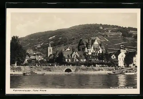 AK Assmannshausen am Rhein, Hotel Krone