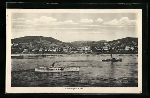 AK Hönningen /Rh., Ortsansicht vom Rhein aus