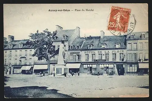 AK Aunay-sur-Odon, Place du Marché