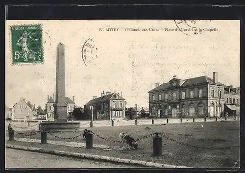 AK Bourg-des-Mines, Place du Marché et la Chapelle