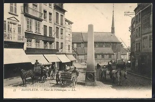 AK Honfleur, Place de l`Obélisque