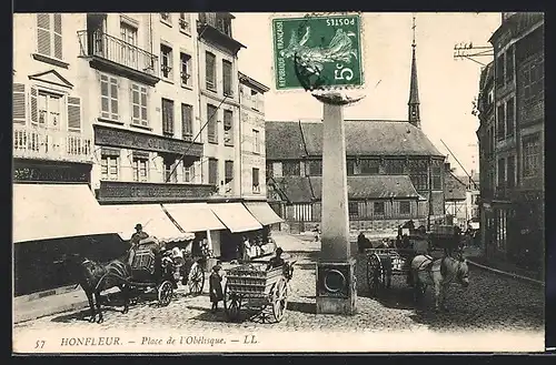 AK Honfleur, Place de l`Obèlisque