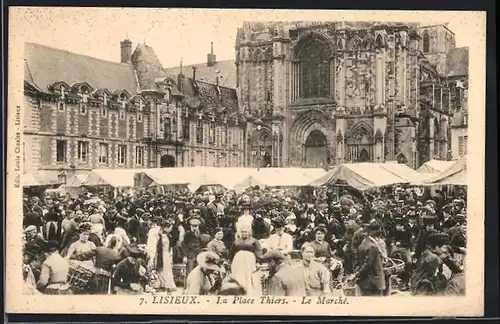 AK Lisieux, La Place Thiers, Le Marché