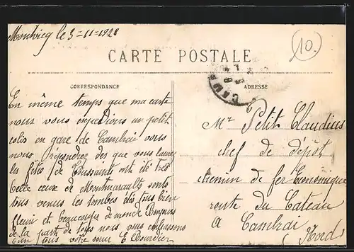 AK Potigny, Avenue de la Gare, Vue prise de la Route de Caen