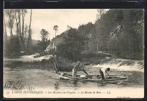 AK Les Moutiers-en-Cinglais, Le Moulin de Brie, Boote