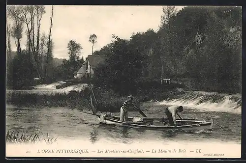 AK Les Moutiers-en-Cinglais, Le Moulin de Brie, Boote