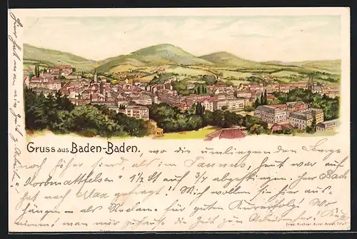 Lithographie Baden-Baden, Gesamtansicht