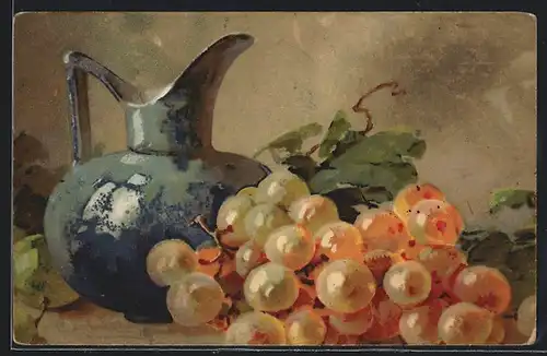 Künstler-AK Catharina Klein: Krug mit Weintrauben