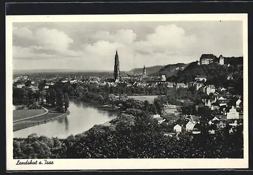 AK Landshut /Isar, Gesamtansicht mit Fluss