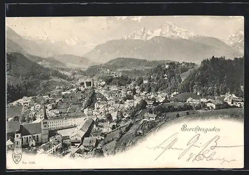 AK Berchtesgaden, Gesamtansicht mit Panorama