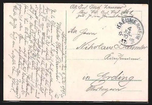 AK Donauwörth, Partie beim Kriegerdenkmal