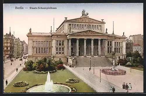 AK Berlin, Staats-Schauspielhaus, Gendarmenmarkt